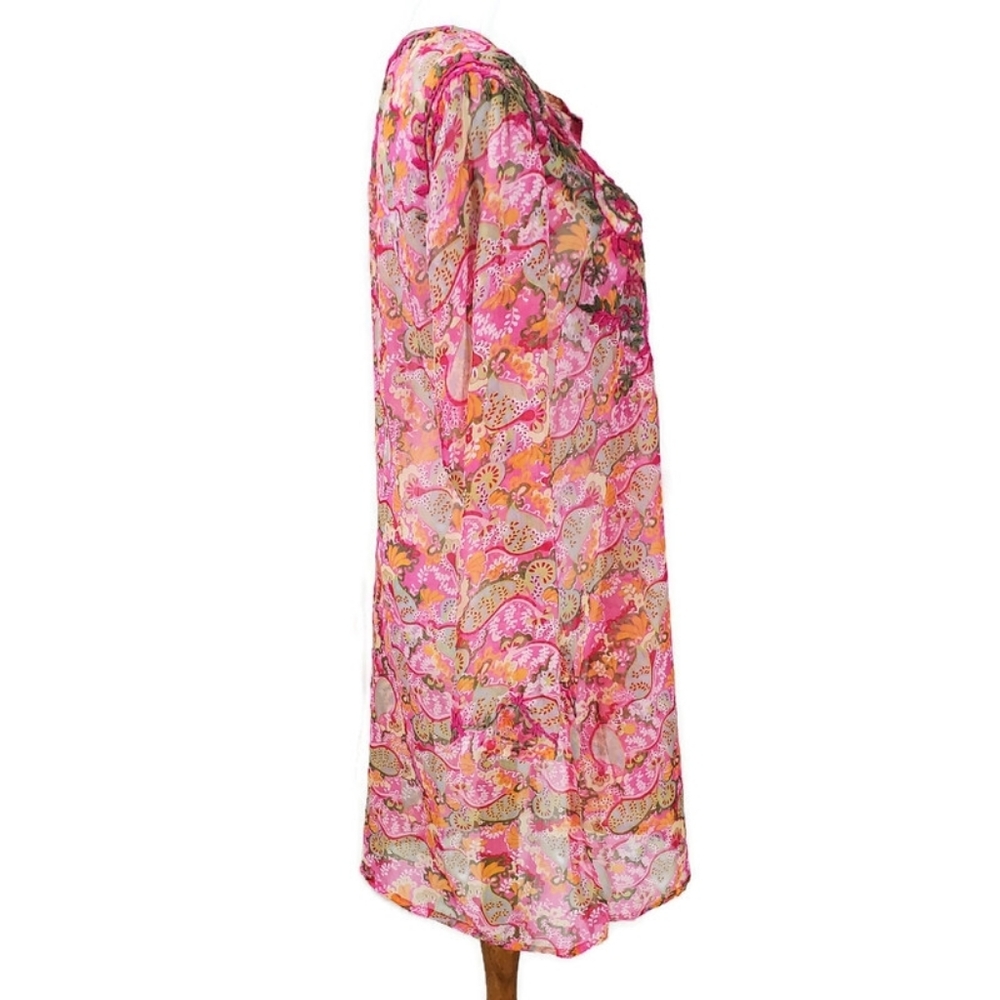 Raj Embroidered 100% Silk Tunic or Swim Coverup - Picture 2 of 11